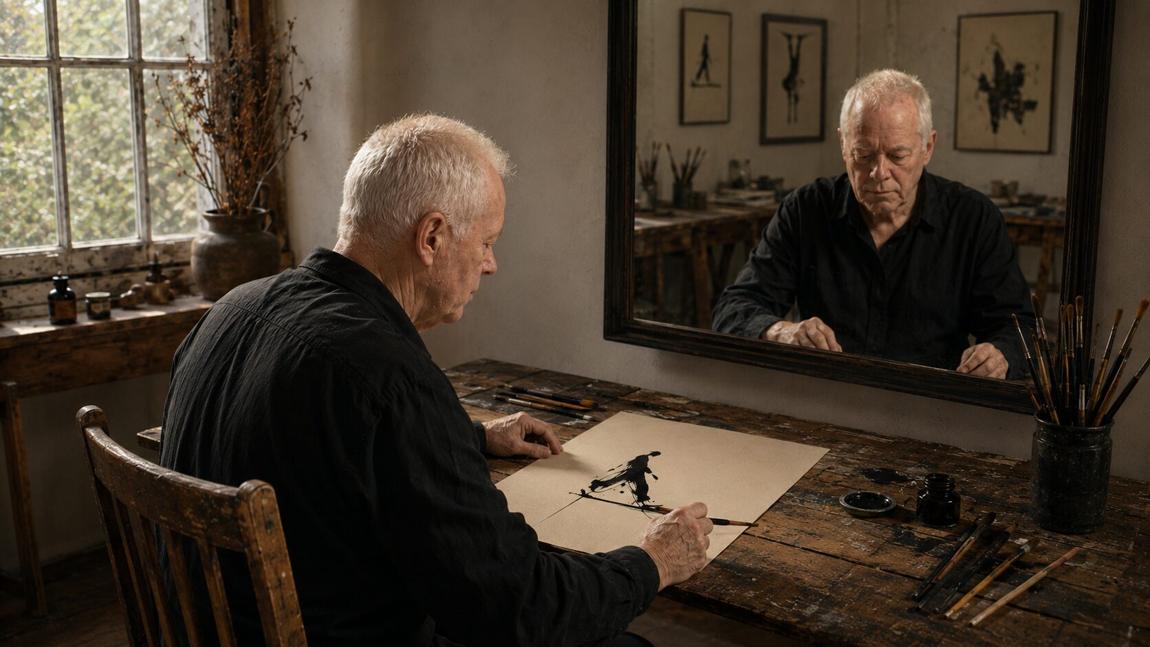 Paal Myrvold developing a work in the studio