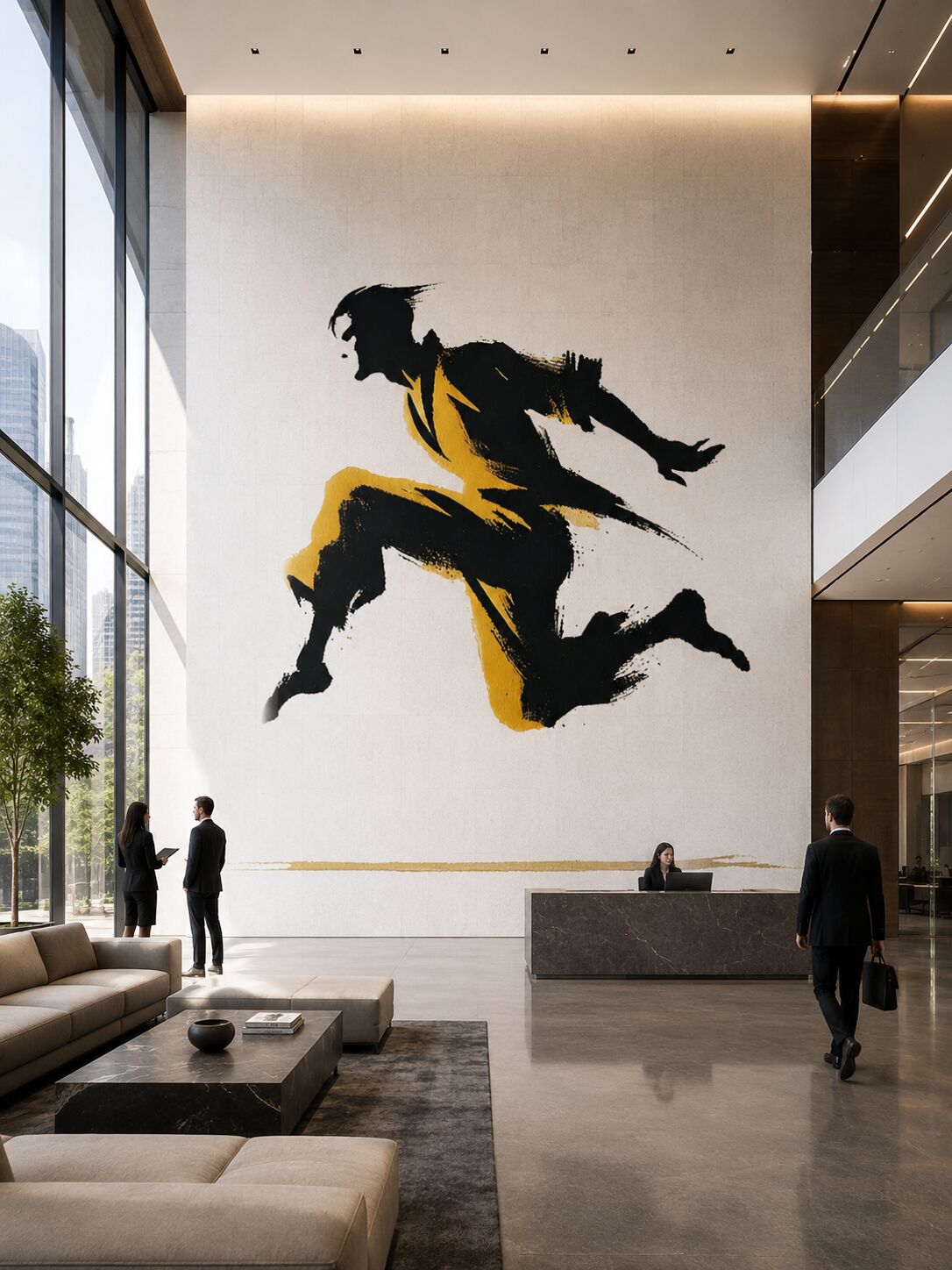 Black & Light artwork at architectural scale