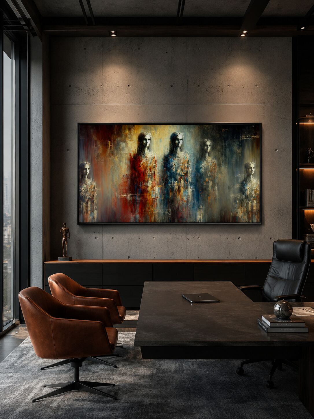 Wall-based art in a executive interior