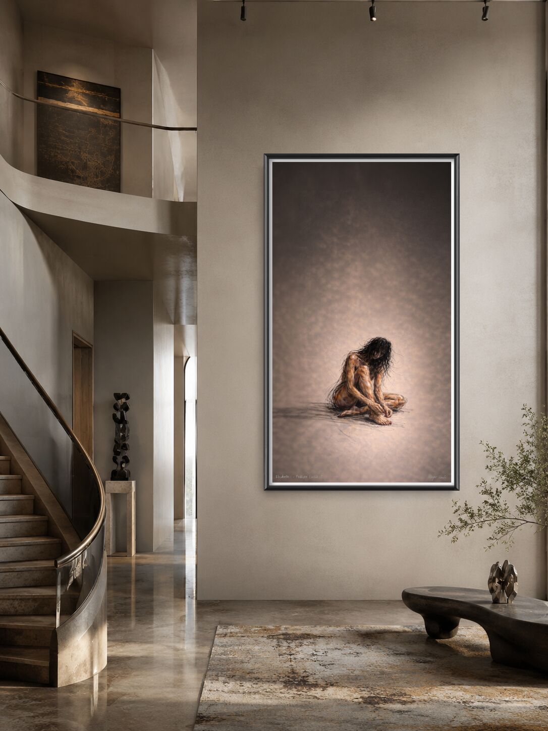 Figurative work in a residential atrium