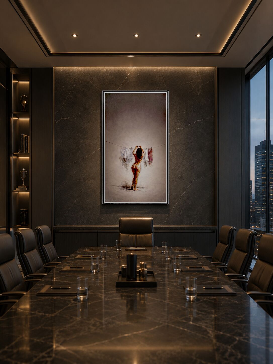 Figurative work in a hospitality interior